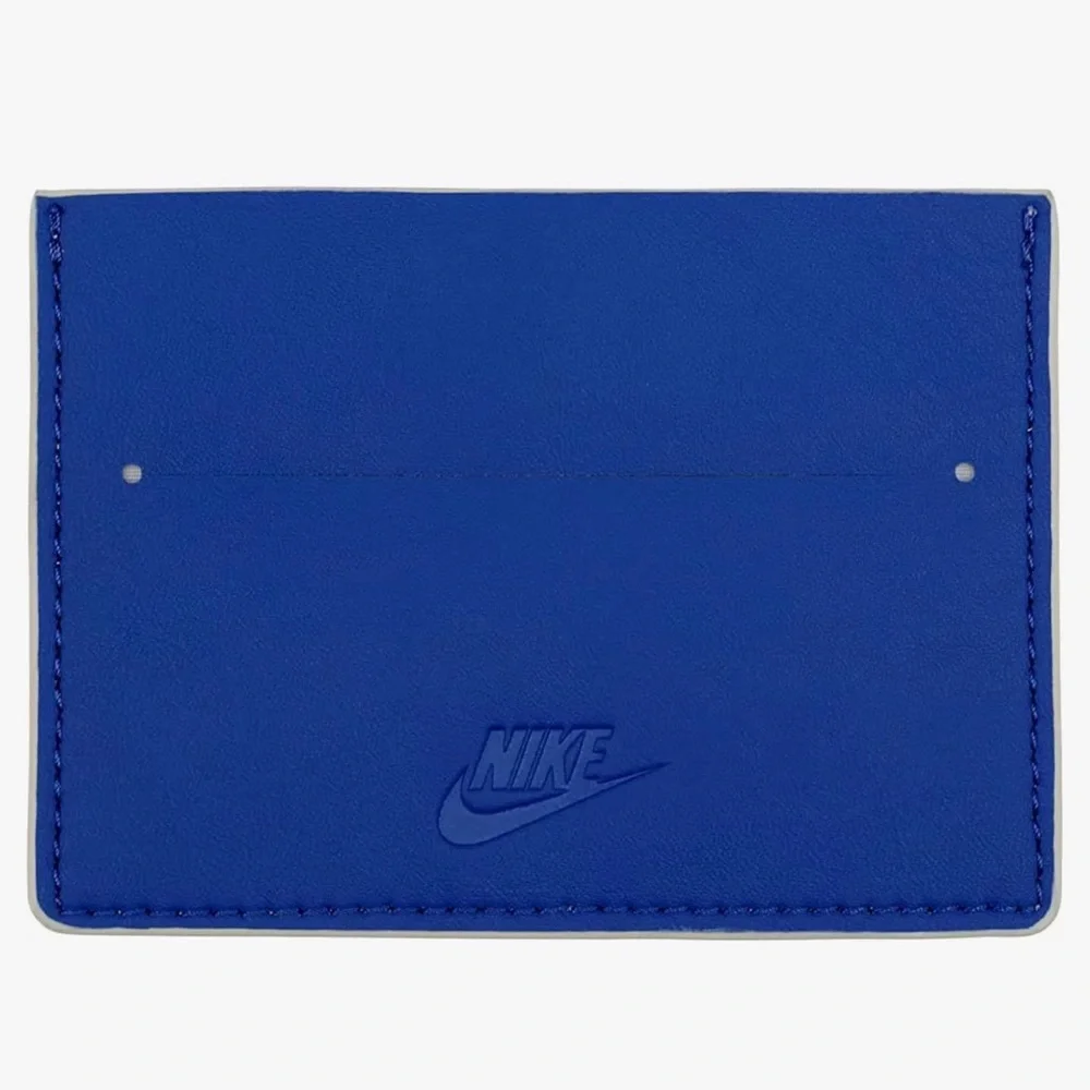 Nike Air Force 1 Unisex Slim Card Wallet White/Blue Leather Icon Swoosh